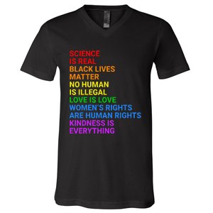 Rainbow Flag Human Rights Wo & Gay Rights LGBTQ+ Pride V-Neck T-Shirt