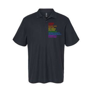 Rainbow Flag Human Rights Wo & Gay Rights LGBTQ+ Pride Softstyle Adult Sport Polo