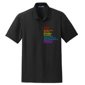 Rainbow Flag Human Rights Wo & Gay Rights LGBTQ+ Pride Dry Zone Grid Polo