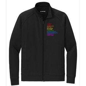 Rainbow Flag Human Rights Wo & Gay Rights LGBTQ+ Pride Stretch Full-Zip Cadet Jacket