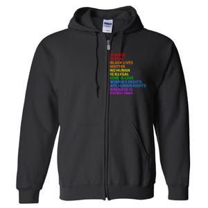 Rainbow Flag Human Rights Wo & Gay Rights LGBTQ+ Pride Full Zip Hoodie