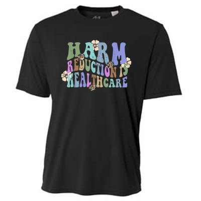 Retro Flower Harm Reduction Healthcare Overdose Awareness Cooling Performance Crew T-Shirt