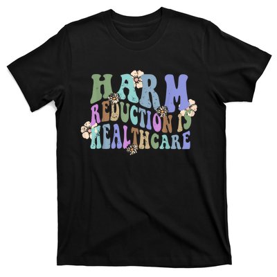 Retro Flower Harm Reduction Healthcare Overdose Awareness T-Shirt