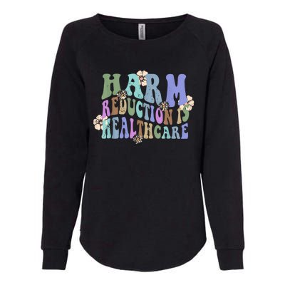 Retro Flower Harm Reduction Healthcare Overdose Awareness Womens California Wash Sweatshirt