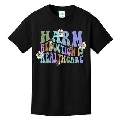 Retro Flower Harm Reduction Healthcare Overdose Awareness Kids T-Shirt