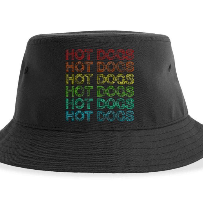 Retro Funny Hot Dog Vintage Food Theme Party Sustainable Bucket Hat