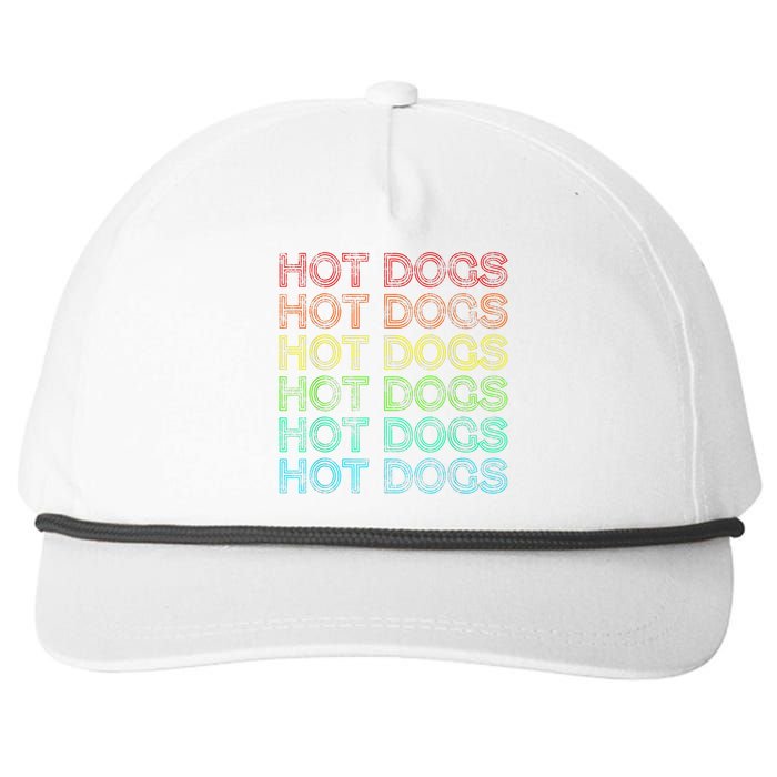 Retro Funny Hot Dog Vintage Food Theme Party Snapback Five-Panel Rope Hat