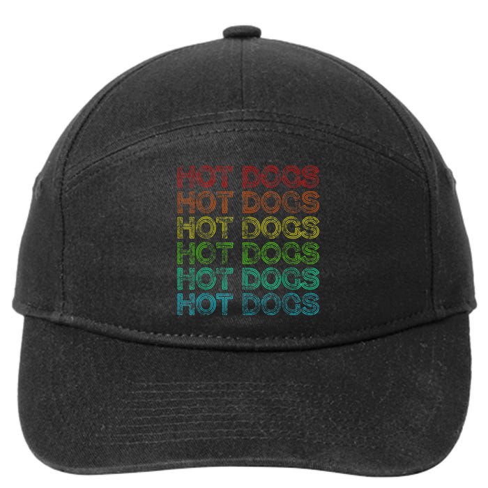 Retro Funny Hot Dog Vintage Food Theme Party 7-Panel Snapback Hat