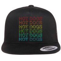 Retro Funny Hot Dog Vintage Food Theme Party Flat Bill Trucker Hat