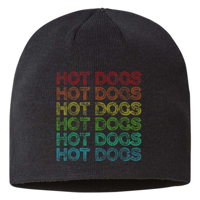 Retro Funny Hot Dog Vintage Food Theme Party Sustainable Beanie