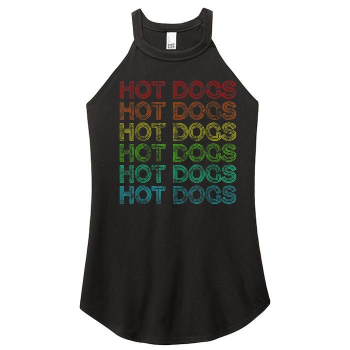 Retro Funny Hot Dog Vintage Food Theme Party Women’s Perfect Tri Rocker Tank