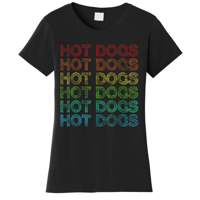 Retro Funny Hot Dog Vintage Food Theme Party Women's T-Shirt