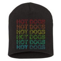 Retro Funny Hot Dog Vintage Food Theme Party Short Acrylic Beanie