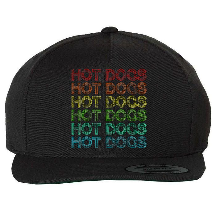 Retro Funny Hot Dog Vintage Food Theme Party Wool Snapback Cap