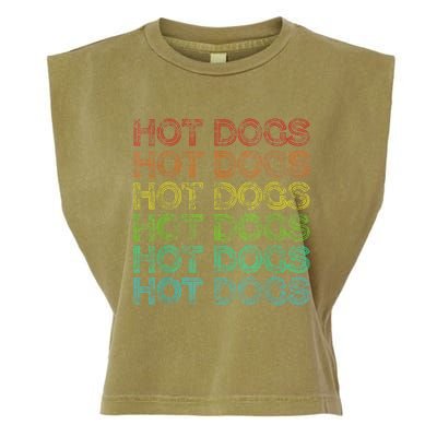 Retro Funny Hot Dog Vintage Food Theme Party Garment-Dyed Women's Muscle Tee