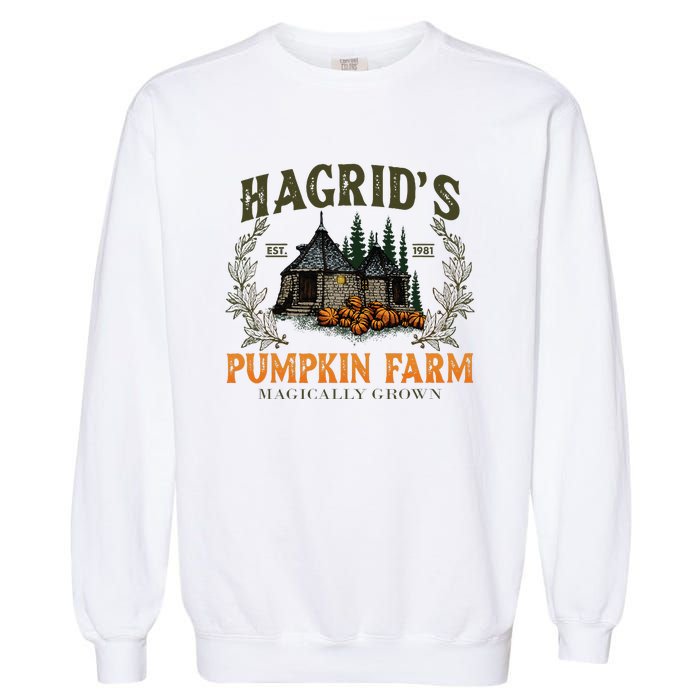 Retro Fall HagridS Pumpkin Farm Patch Autumn Pumpkin Garden Garment-Dyed Sweatshirt