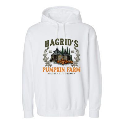 Retro Fall HagridS Pumpkin Farm Patch Autumn Pumpkin Garden Garment-Dyed Fleece Hoodie