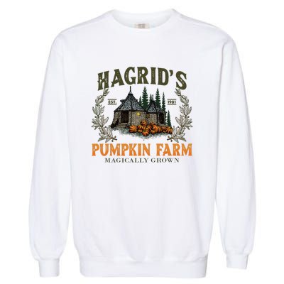 Retro Fall HagridS Pumpkin Farm Patch Autumn Pumpkin Garden Garment-Dyed Sweatshirt