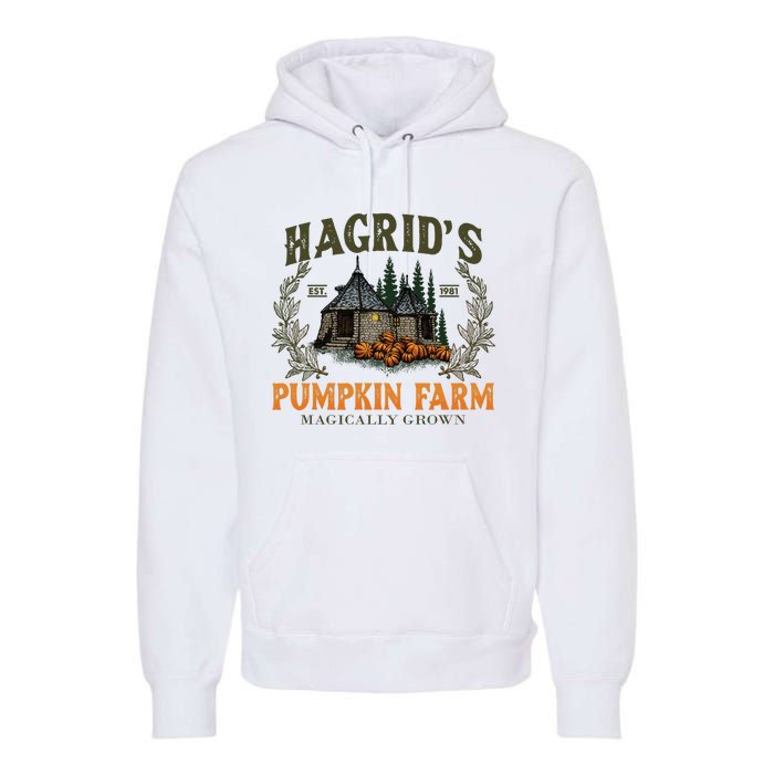 Retro Fall HagridS Pumpkin Farm Patch Autumn Pumpkin Garden Premium Hoodie