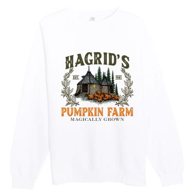 Retro Fall HagridS Pumpkin Farm Patch Autumn Pumpkin Garden Premium Crewneck Sweatshirt