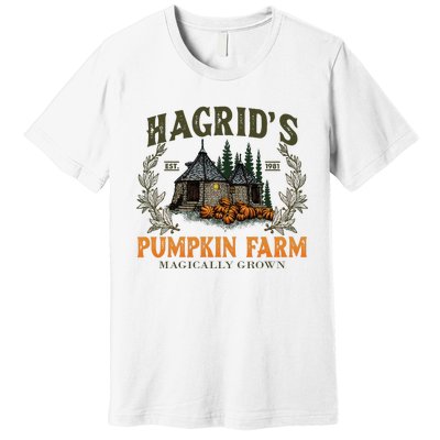 Retro Fall HagridS Pumpkin Farm Patch Autumn Pumpkin Garden Premium T-Shirt