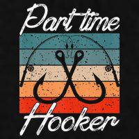 Retro Fishing Hooks Part Time Hooker Ladies PosiCharge Tri-Blend Wicking Tank