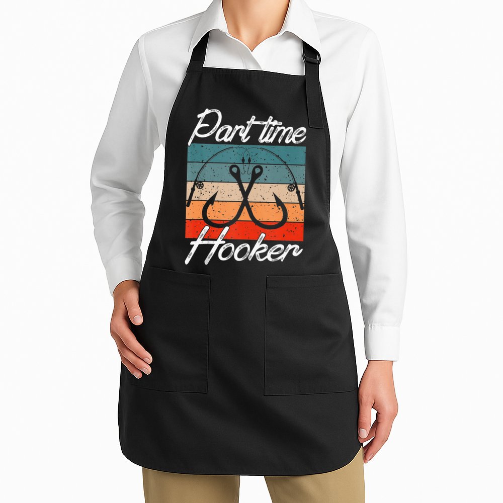 Retro Fishing Hooks Part Time Hooker Apron