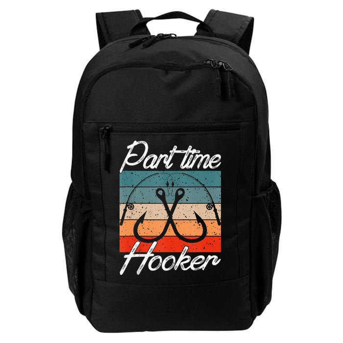 Retro Fishing Hooks Part Time Hooker Backpack