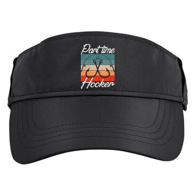 Retro Fishing Hooks Part Time Hooker Adult Drive Performance Visor