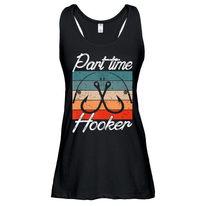 Retro Fishing Hooks Part Time Hooker Ladies Essential Flowy Tank