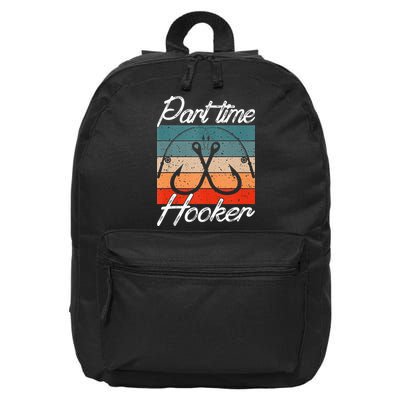 Retro Fishing Hooks Part Time Hooker 16 in Basic Backpack