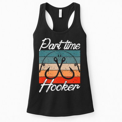 Retro Fishing Hooks Part Time Hooker Womens Tank Top