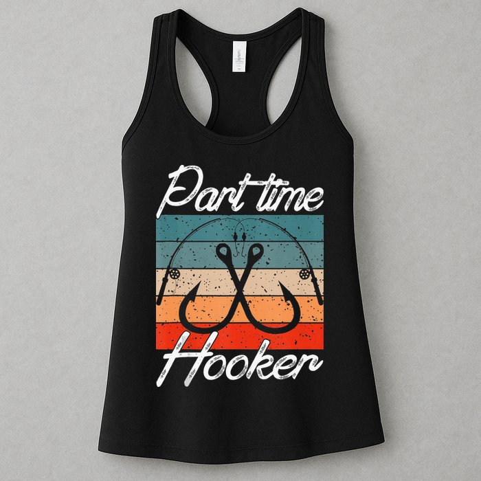 Retro Fishing Hooks Part Time Hooker Womens Tank Top
