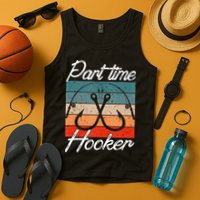 Retro Fishing Hooks Part Time Hooker Tank Top