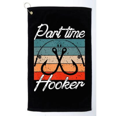 Retro Fishing Hooks Part Time Hooker Golf Towel