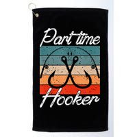 Retro Fishing Hooks Part Time Hooker Golf Towel
