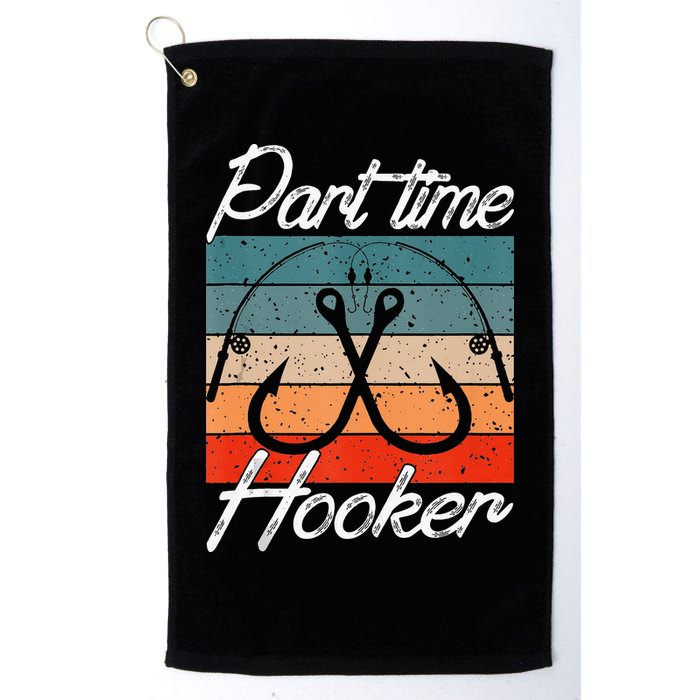 Retro Fishing Hooks Part Time Hooker Golf Towel