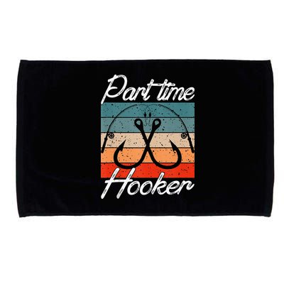 Retro Fishing Hooks Part Time Hooker Microfiber Hand Towel