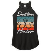 Retro Fishing Hooks Part Time Hooker Women's Perfect Tri Rocker Tank