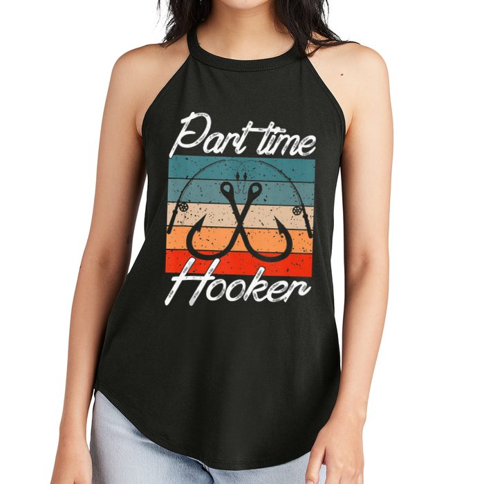Retro Fishing Hooks Part Time Hooker Women's Perfect Tri Rocker Tank