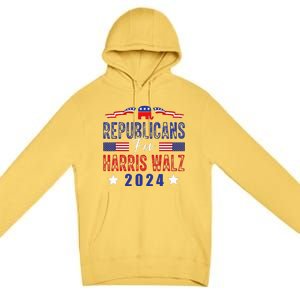 Republicans For Harris Walz Kamala Harris For President 2024 Premium Pullover Hoodie