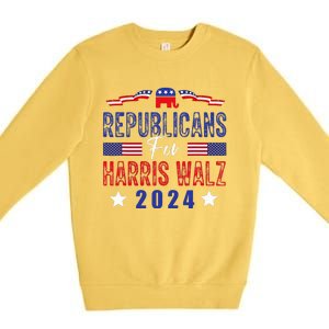 Republicans For Harris Walz Kamala Harris For President 2024 Premium Crewneck Sweatshirt