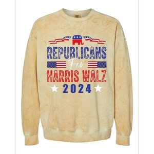 Republicans For Harris Walz Kamala Harris For President 2024 Colorblast Crewneck Sweatshirt