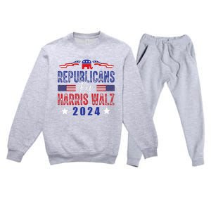 Republicans For Harris Walz Kamala Harris For President 2024 Premium Crewneck Sweatsuit Set