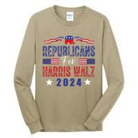 Republicans For Harris Walz Kamala Harris For President 2024 Tall Long Sleeve T-Shirt