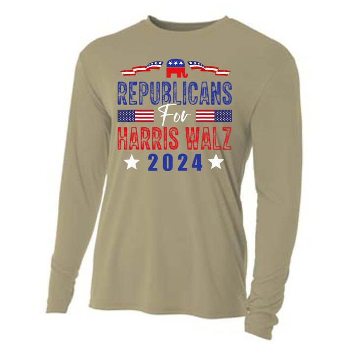 Republicans For Harris Walz Kamala Harris For President 2024 Cooling Performance Long Sleeve Crew