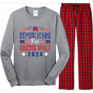 Republicans For Harris Walz Kamala Harris For President 2024 Long Sleeve Pajama Set