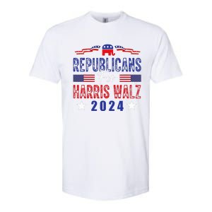 Republicans For Harris Walz Kamala Harris For President 2024 Softstyle CVC T-Shirt