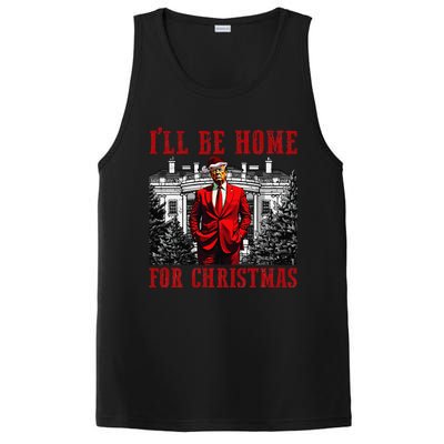 Retro Funny Humorous Trump ILl Be Home For Christmas 2024 PosiCharge Competitor Tank