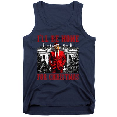 Retro Funny Humorous Trump ILl Be Home For Christmas 2024 Tank Top